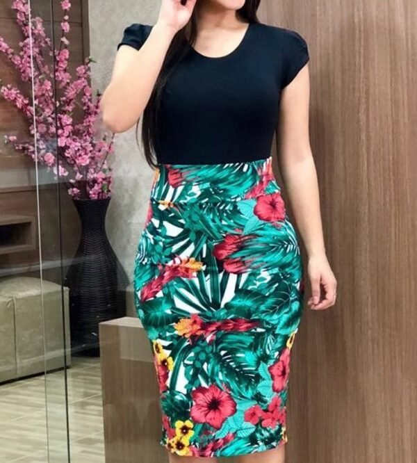 2264342556135.jpg Flattering Printed Office Midi Pencil Dress for Large Women - Finally, Confidence That Fits!