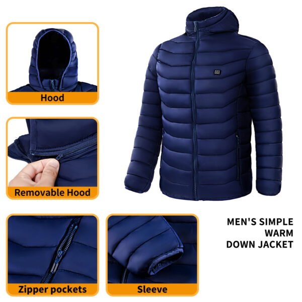 3f3284ee-d464-494a-ac7f-d16a60b7ecb0.jpg Men Heated Puffer Jacket Electric Heating Coat Insulated Hood Windbreaker 9Heat Zones