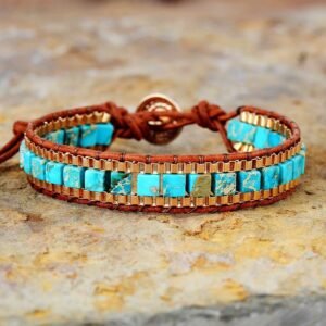 Fashion Imperial Stone Hand-woven Leather Bracelet – Timeless Luxury for Men & Women!